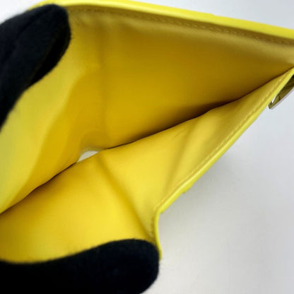 Bottega Veneta Maxi Intrecciato Yellow Bifold Wallet Leather