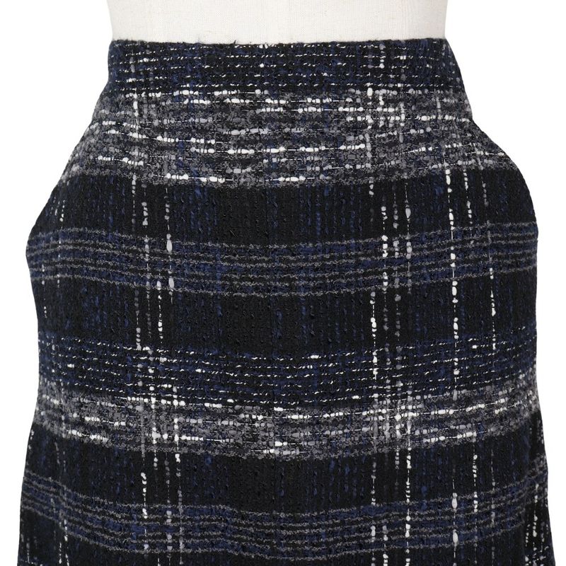 Chanel Tweed 05P P26088v16545 Cotton And Nylon Black/navy Blue Ladies Skirt