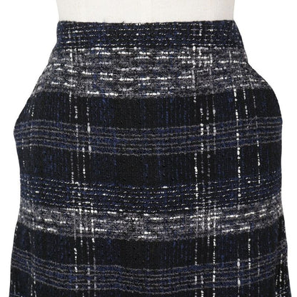 Chanel Tweed 05P P26088v16545 Cotton And Nylon Black/navy Blue Ladies Skirt