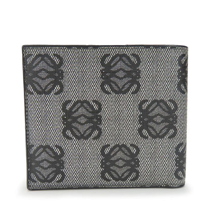Loewe Bifold Wallet Anagram Leather PVC Gray Black Card Total Billfold Men Loewe