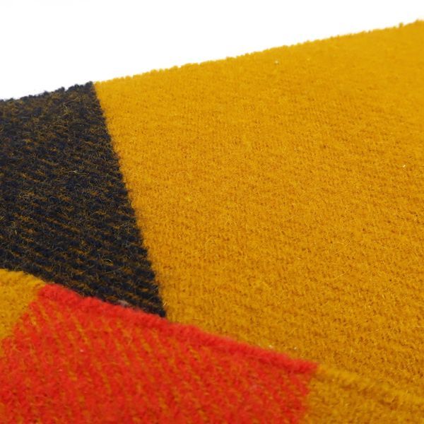 Hermes Cabas Wool Muffler Striped Mustard Yellow Hermes