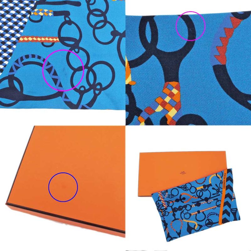 Hermes Maxi Twill - Molle Etres Blue - Orange Yellow Blue Silk Scarf