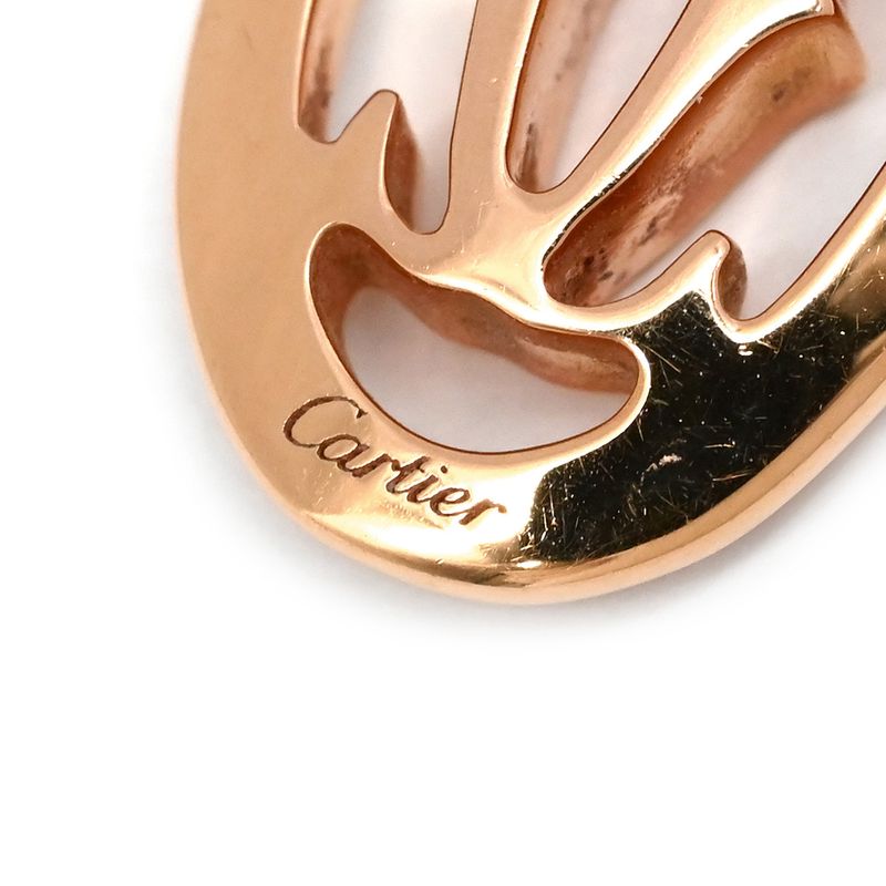 Cartier Necklace Logo Double C 18krg Diamonds Rose Gold 750rg 18k 18k Diamonds