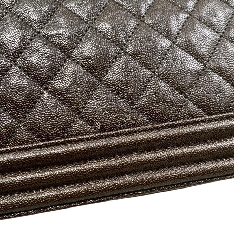 Chanel Boy Chanel Shoulder Bag Chain Bag A67086 Matelasse Caviar Skin Coco Dark