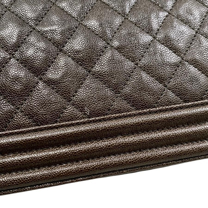 Chanel Boy Chanel Shoulder Bag Chain Bag A67086 Matelasse Caviar Skin Coco Dark