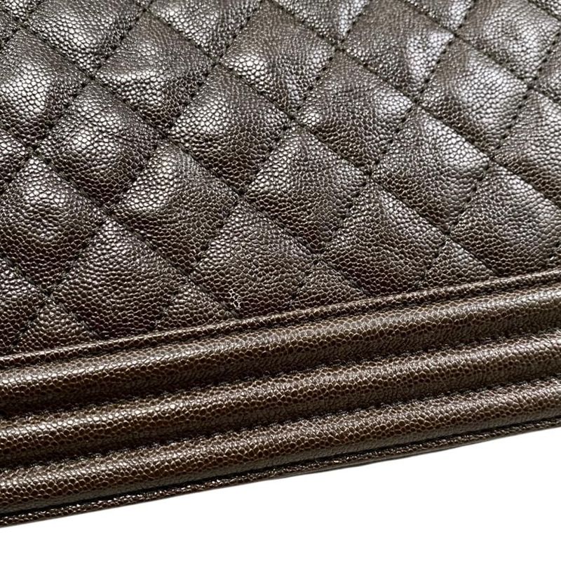 Chanel Boy Chanel Shoulder Bag Chain Bag A67086 Matelasse Caviar Skin Coco Dark