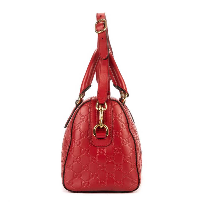 Gucci Boston Bandoliere Red Guccissima A