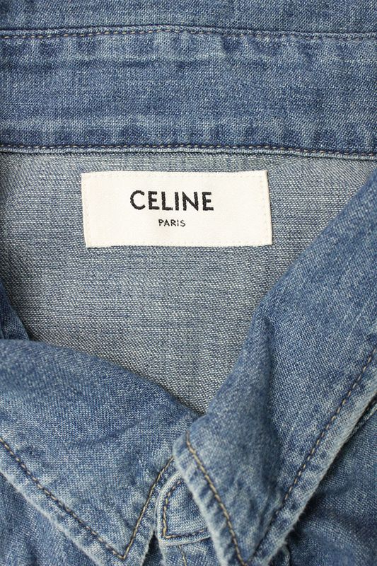 Celine 2t217362m Western Denim Long Sleeve Shirt Men's XL