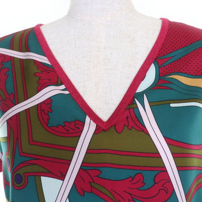 Hermes George Washington's Carriage 100% Silk Twill Raine Short Sleeve Knit