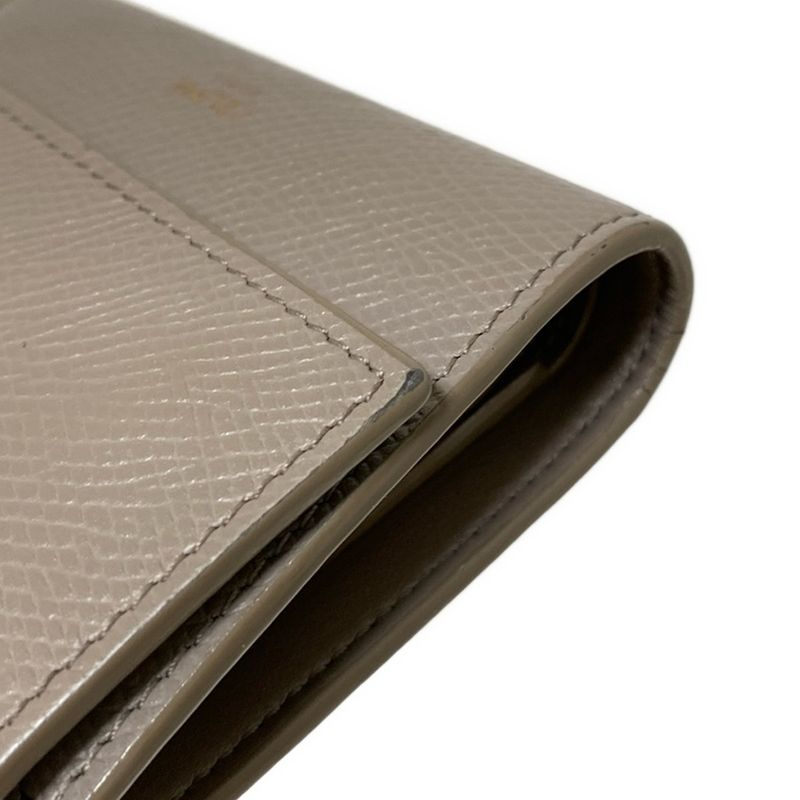Celine Trifold Wallet Small Tri-fold Wallet Gray Leather