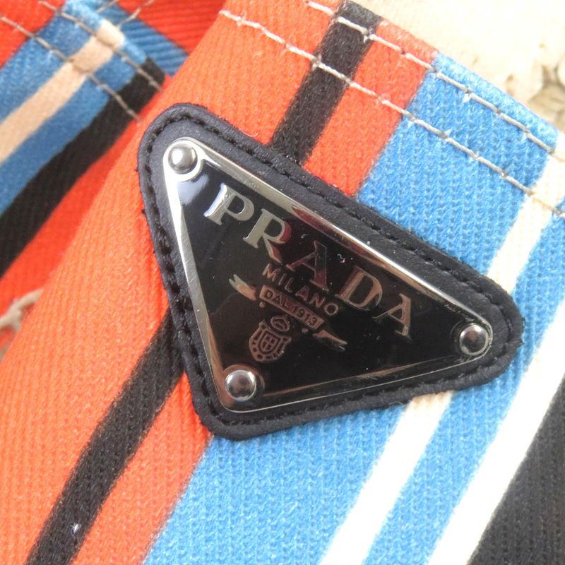 Prada 2de136 Stripe Triangle Logo Triangle Plate Espadrilles Slip-on Orange 8