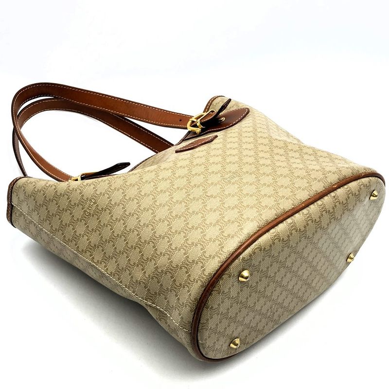 Celine Macadam M95 Tote Shoulder Bag Pvc/leather Beige Women