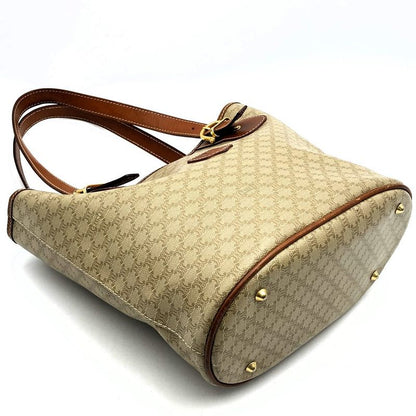 Celine Macadam M95 Tote Shoulder Bag Pvc/leather Beige Women