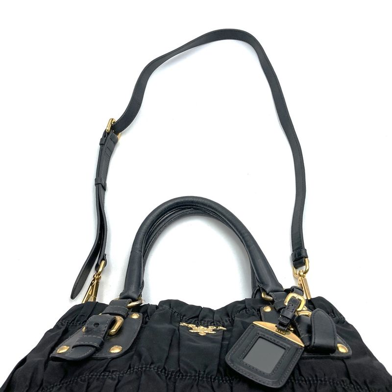 Prada Handbag Tote Shoulder Bag 2way Nylon Black Women