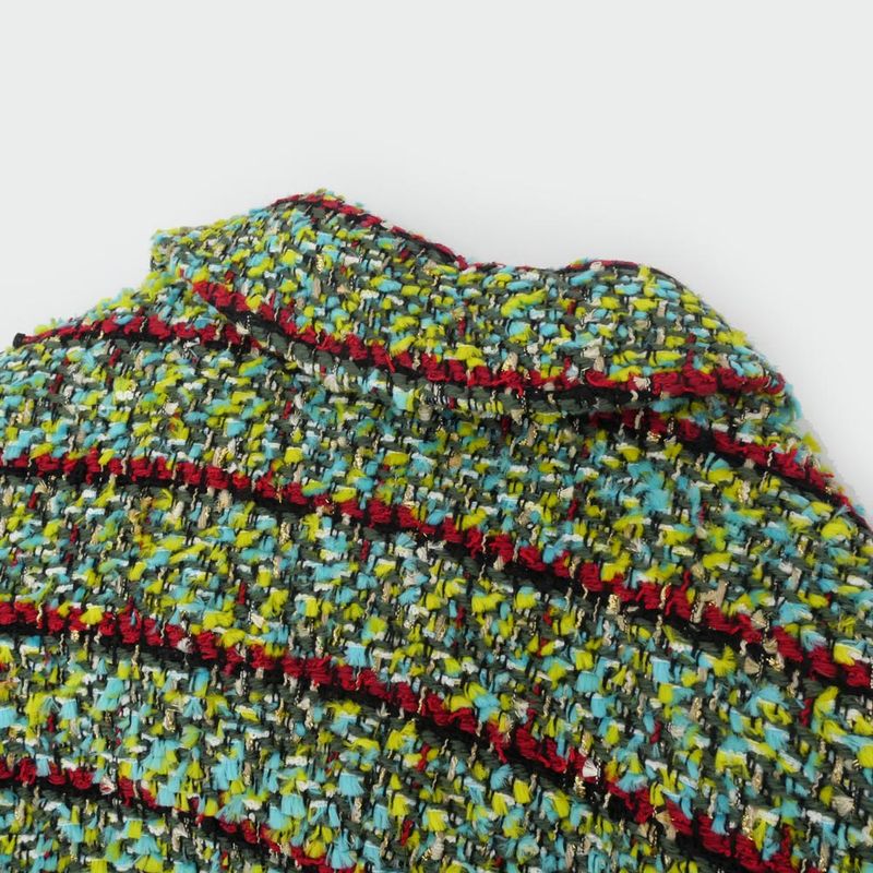 Gucci Tweed Jacket 761171 40 Size Green Button Closure Long Sleeve