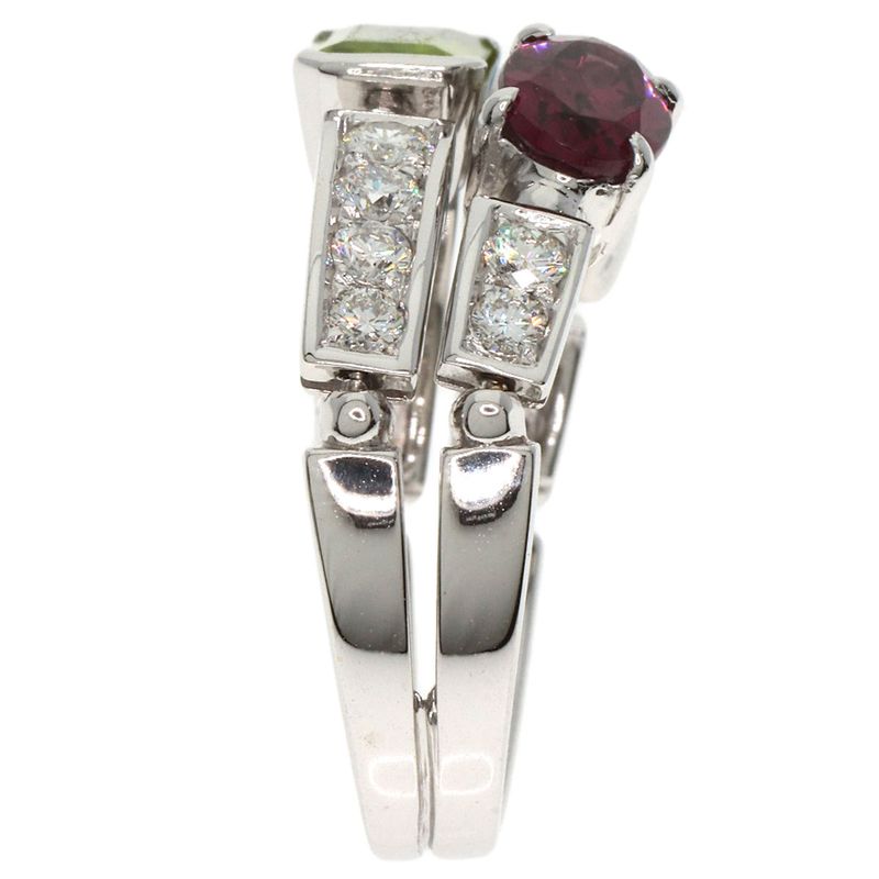 Bvlgari Bulgari Allegra Diamond Multi-colored Stones Ring 18K White Gold Ladies