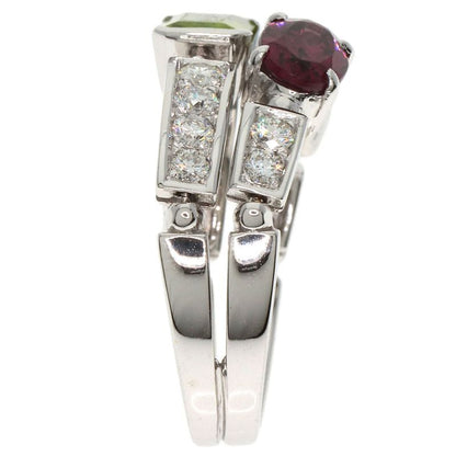 Bvlgari Bulgari Allegra Diamond Multi-colored Stones Ring 18K White Gold Ladies