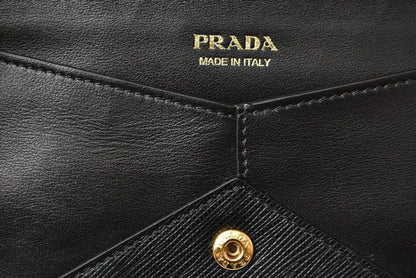 Prada Wallet Chain Wallet Long Wallet 1mf002 Saffiano CITY NERO Black