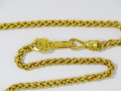 Authentic Chanel Coco Mark Necklace Pendant GP Gold Plated Brown Coco Mark