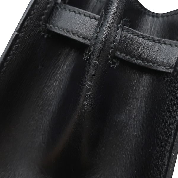 Hermes 2way Bag Mini Kerry Doe Outer Stitch Box Calf Black Gold Hardware Black