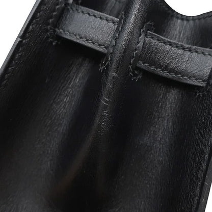 Hermes 2way Bag Mini Kerry Doe Outer Stitch Box Calf Black Gold Hardware Black