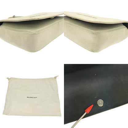 Balenciaga - 537387 Everyday Leather Logo Chain Wallet Shoulder Bag - White -