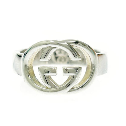 Gucci Silver Interlocking G Ring 6.1g 925 Engraved 376335 Ring