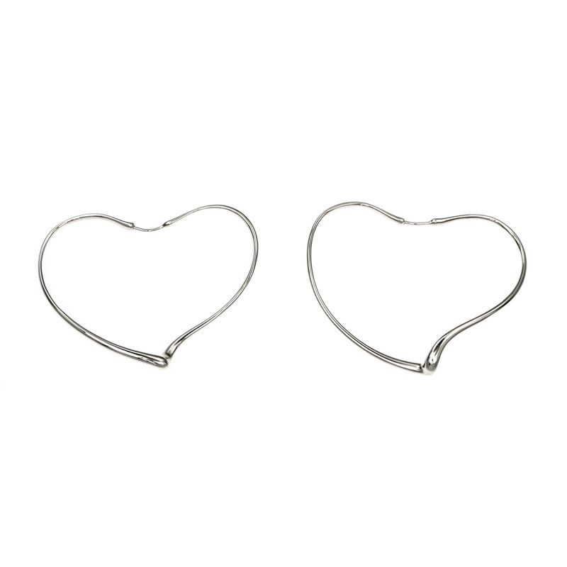 Tiffany & Co Earrings Open Heart Large Elsaperetti Ag925 Silver Jewelry