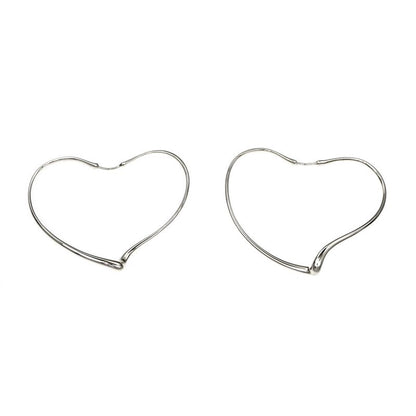 Tiffany & Co Earrings Open Heart Large Elsaperetti Ag925 Silver Jewelry