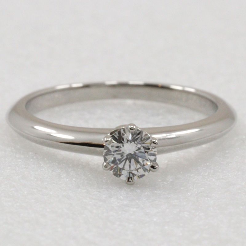 Tiffany & Co Solitaire Pt950platinum × Diamond #9 0.25 Ladies 3.2g Ring