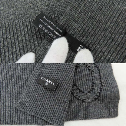 Chanel Shawl Aaa623 Gray-×black 2025 Cruises Cashmere Logo Simple