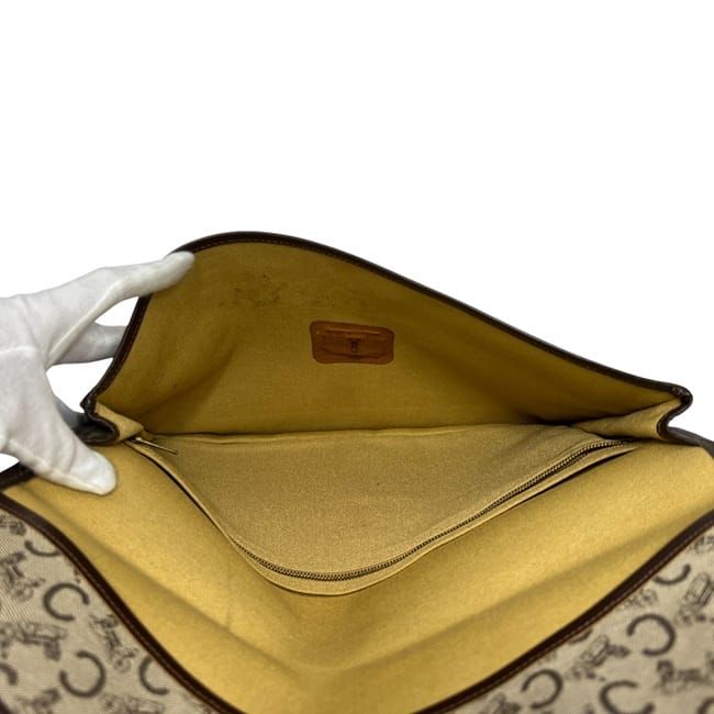 Celine Clutch Bag Beige Brown C Macadam Rare Canvas