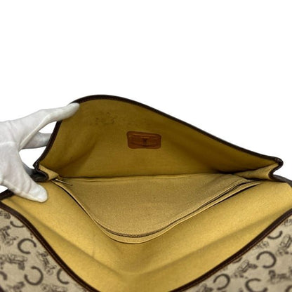 Celine Clutch Bag Beige Brown C Macadam Rare Canvas