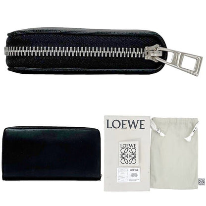 Loewe Round Zipper Long Wallet Black Anagram 133.87l92