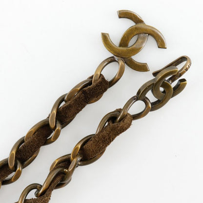 Chanel Chain Belt Vintage Finish Coco Mark A07928y02269 Gold Plated And Suede