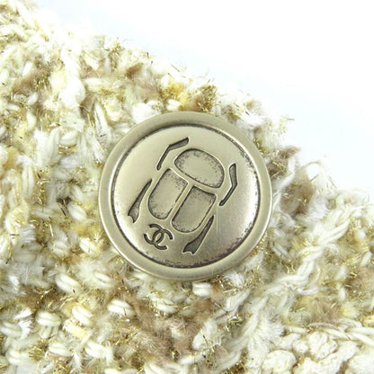 CHANEL P61623k47214 Silk Blend Coco Mark Button Lamé Yarn Sleeveless Knit Dress