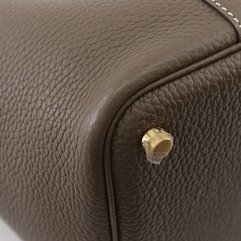 Hermes Picotin Lock 18 PM Taurillon Clemence Etoupe Gold Hardware U Ladies