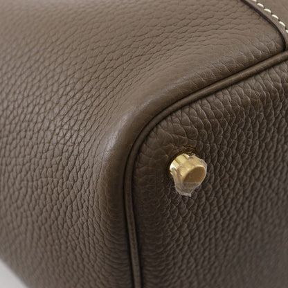 Hermes Picotin Lock 18 PM Taurillon Clemence Etoupe Gold Hardware U Ladies