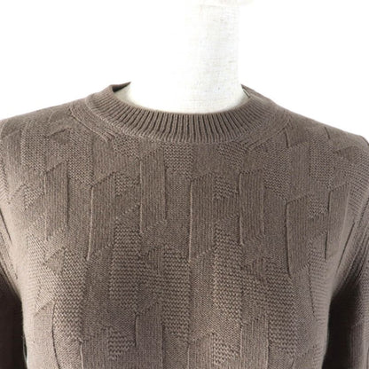 Hermes 23AW 3h2617d4 100% Wool H Motif Crewneck Long Sleeve Jacquard Knit Brown