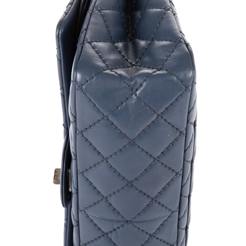 Chanel255 Double Flap Cobalt Calfskin Leather A