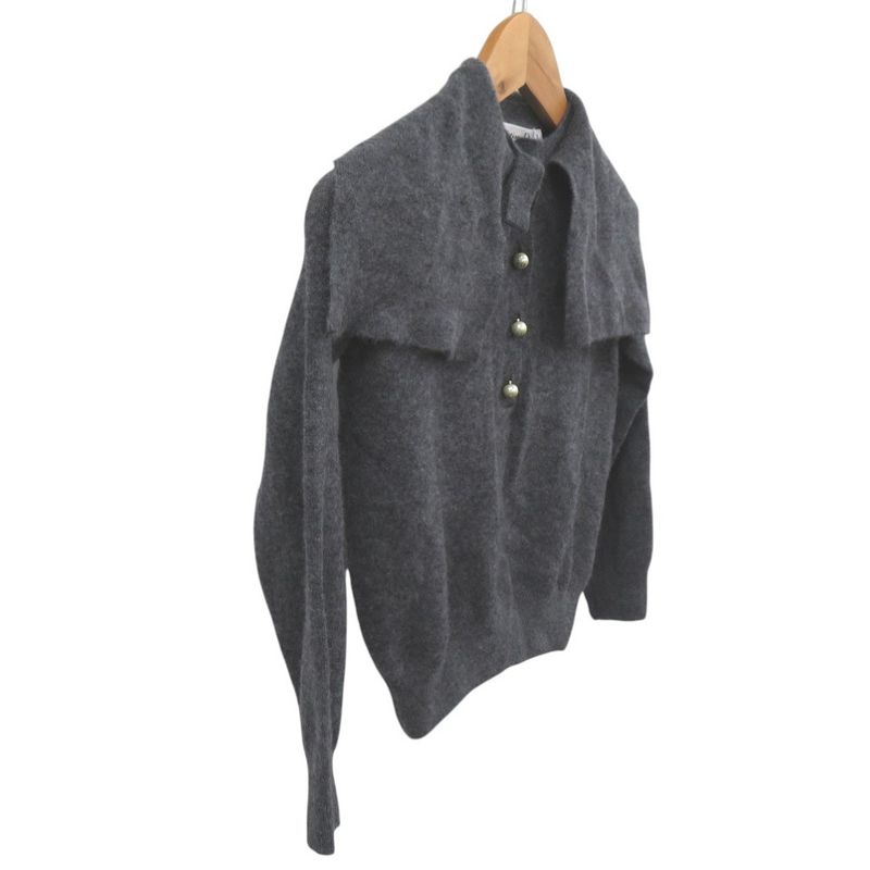 Christian Dior Cashmere Knit Pearl Button Long Sleeve 354s48am053 Sweater Gray