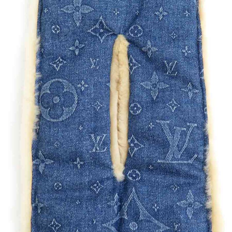 Louis Vuitton Scarf Echarpe Shearling Denim M77144