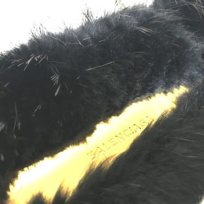 Balenciaga Cable Fur Tote Handbag Fur Black