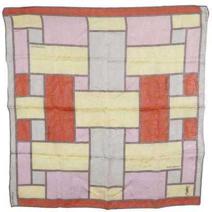 YVES Saint Laurent Yves Saint Laurent Logo Silk Multicolor Women's Scarf