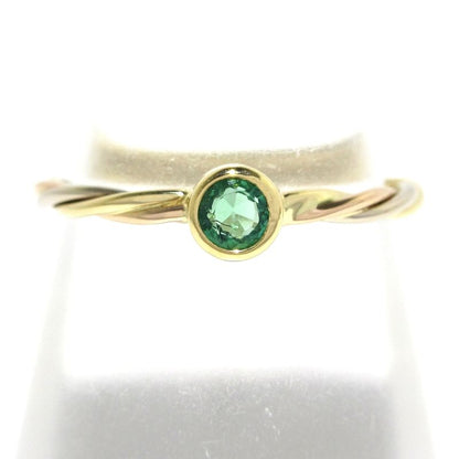 Cartier Ring 50 Trinity Twisted 18K Three-color And Emerald