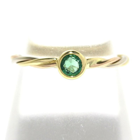 Cartier Ring 50 Trinity Twisted 18K Three-color And Emerald