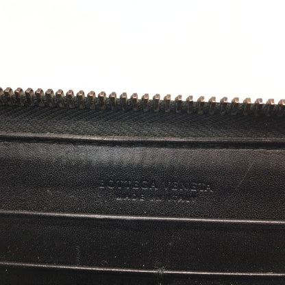 Bottega Veneta Men's Long Wallet Intrecciato Round Zipper 114076 Black