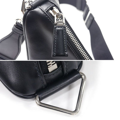 Prada Triangle Leather Shoulder Bag 2vh155 Black