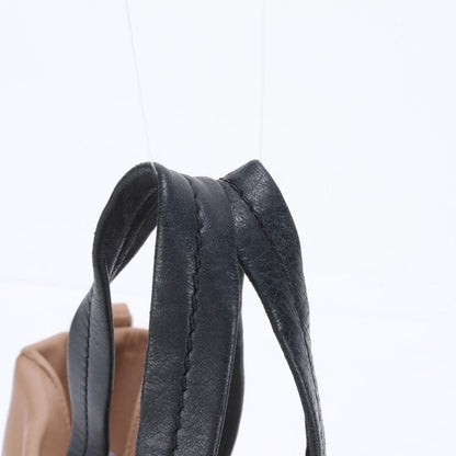 Celine Horizontal Hippo Leather Tote Bag Shoulder Hand Beige Black Bicolor