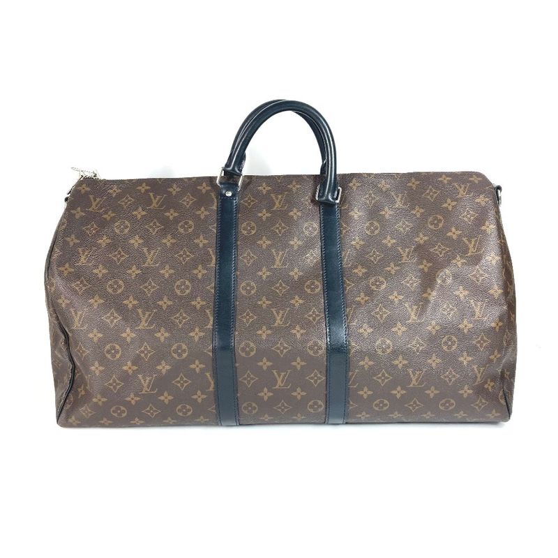 Louis Vuitton Boston Bag Keepall Bandoliere 55 M56714 Monogram Macassar Canvas